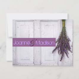 Lavendel rustikale Hochzeit Einladung