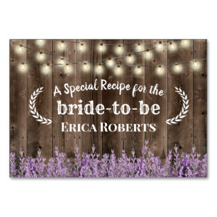 Lavendel-rustikales mit Blumenholz der Tischnummer