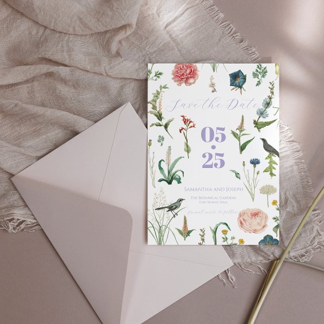 Lavendel Sage Garden Save the Date Karte (Von Creator hochgeladen)