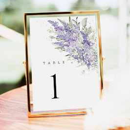 Lavendel Salbei Grün Florale Hochzeitstisch Nummer