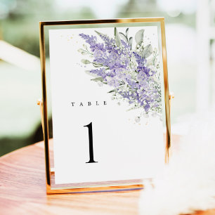 Lavendel Salbei Grün Florale Hochzeitstisch Nummer