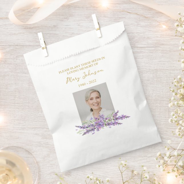 Lavendel-Samenpackung Erinnerungsfeier Geschenktütchen (Ausgeschnitten)