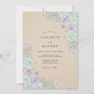 Lavendel Sanfte Botanische Hochzeit Einladung