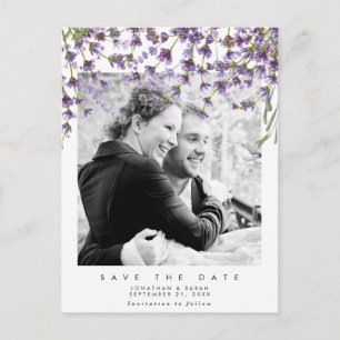 Lavendel Save the Date Foto Postkarte
