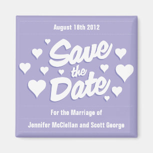 Lavendel-Save the Date Herz-Save the Date Magnet