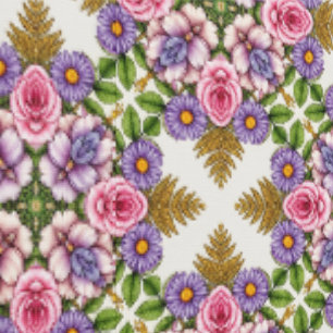 Lavendel-Schatzkammer Zierliches florales Medail Tapete