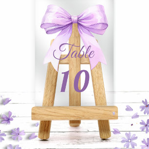 Lavendel-Schleifen-Acryl-Tischnummernschild Acryleinladungen