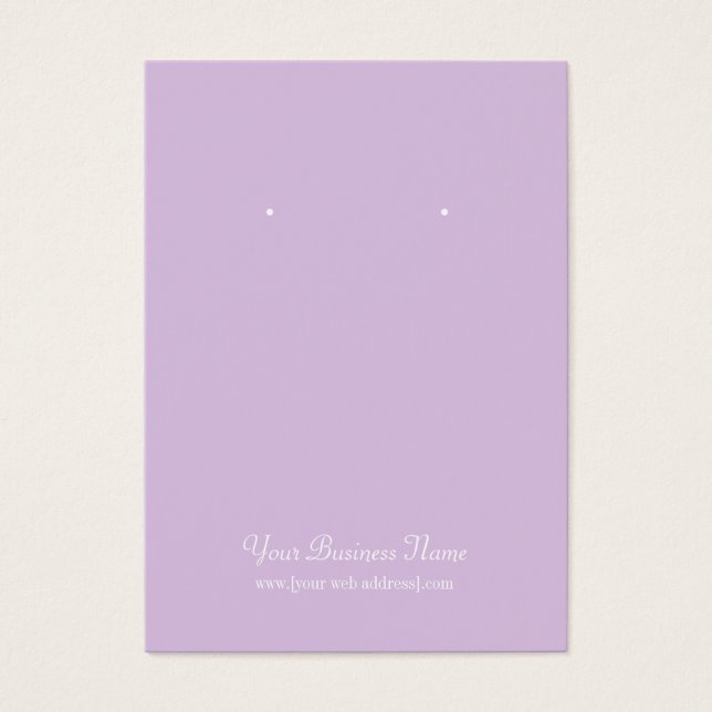 Lavendel Schlichte Benutzerdefinierte Earring-Kart (Vorderseite)