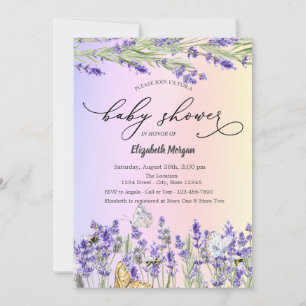 Lavendel-Schmetterling-Baby-Party   Einladung