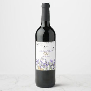 Lavendel-Schmetterlinge Botanisch Weinetikett
