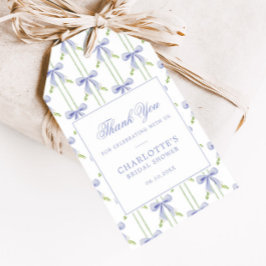 Lavendel-Schrägstreifen Preppy-Brautparty Geschenkanhänger
