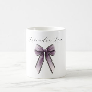 Lavendel Schwarz Spitzen-Schleife Kaffeetasse