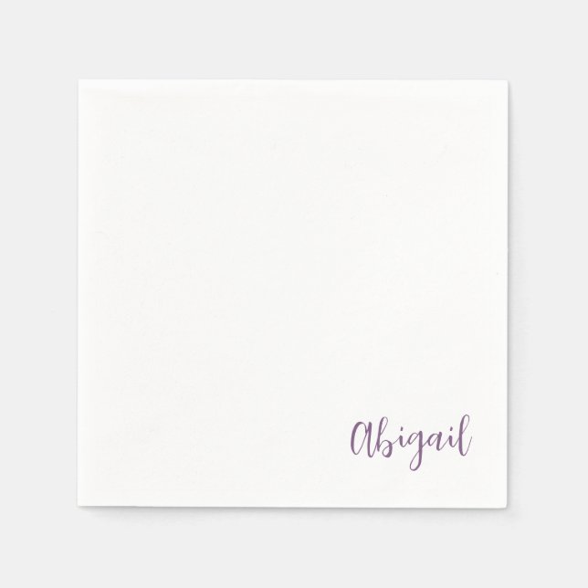 Lavendel Script Name Personalisiert Dusche Serviette (Vorderseite)