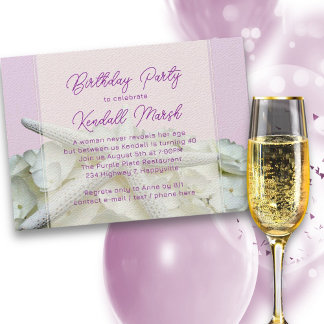 Lavendel Sea Star Floral Geburtstagsparty Einladung