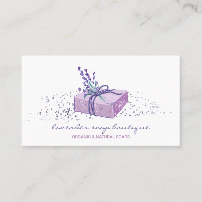 Lavendel-Seife Visitenkarte (Vorderseite)