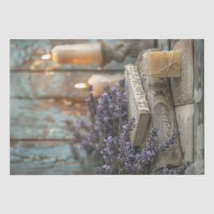 Lavendel-Seifenbuch und Kerzen Spa-Decoupage Seidenpapier