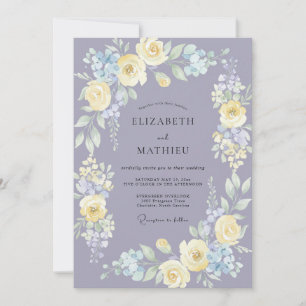 Lavendel Serene Wasserfarben-Hochzeit Einladung