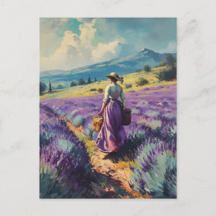 Lavendel Serenity: Vintage Provence Postkarte