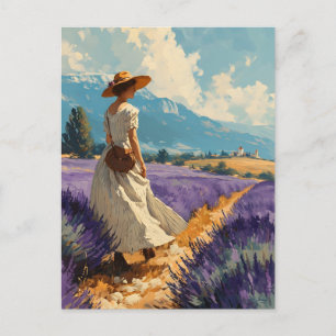 Lavendel Serenity: Vintage Provence Postkarte