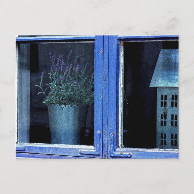 Lavendel Shabby Chic Hütte Postkarte (Vorderseite)