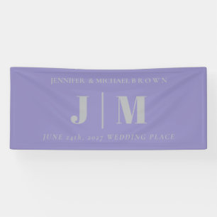 Lavendel Silber einfache Hochzeitstagsfeier Banner