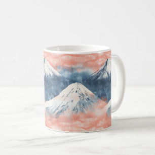 Lavendel Silber Schneeberg Sonnenuntergang Muster Kaffeetasse