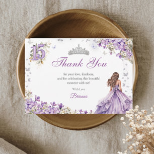 Lavendel-Silber-Tiara-Blumen-Schmetterling Quincea Dankeskarte