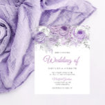 Lavendel & Silver Budget Einladung<br><div class="desc">Lavender & Silver Budget Hochzeit Einladung Lila Lavendel Floral</div>