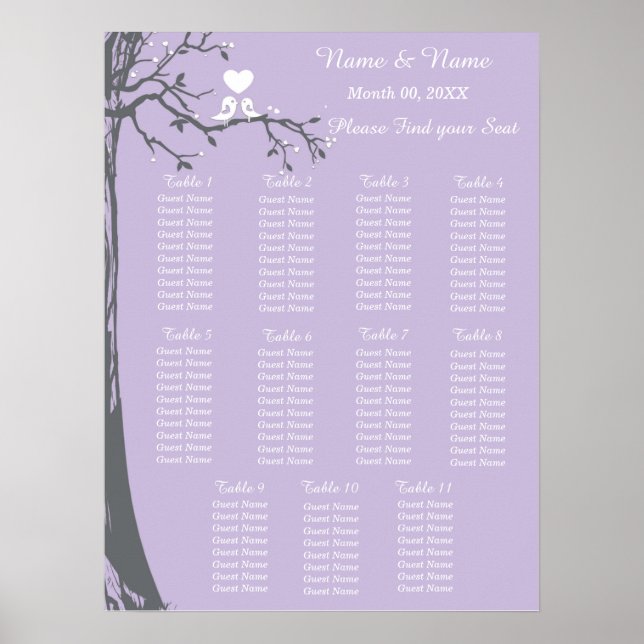 Lavendel-Sitzdiagramm Poster (Vorne)