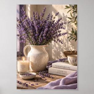 Lavendel Slow Living Wandkunst   Cottagecore Botan Poster
