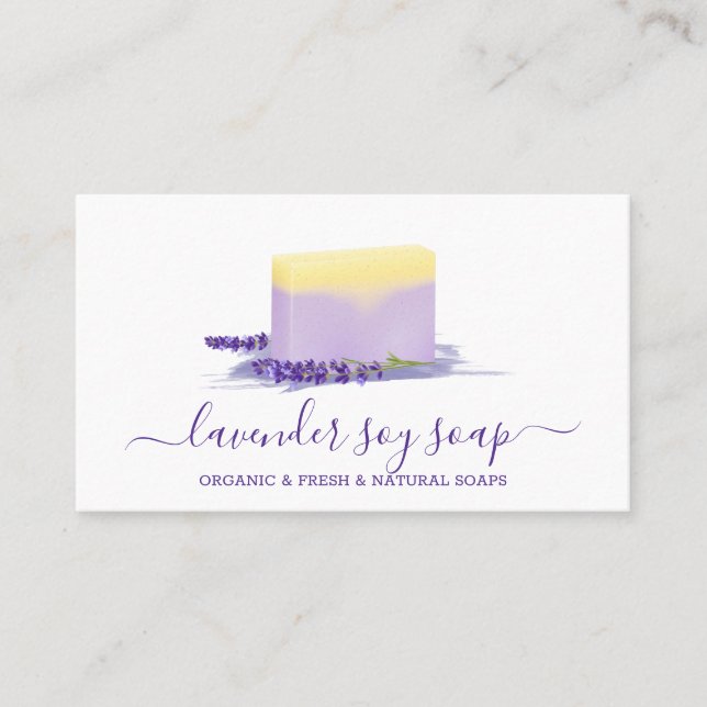Lavendel Soap Soy Natural Wellness-Center Kosmetik Visitenkarte (Vorderseite)