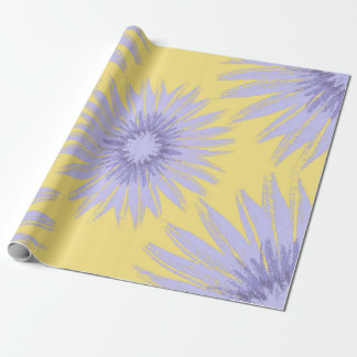 Lavendel Sonnenblumen auf Limon Geschenkpapier