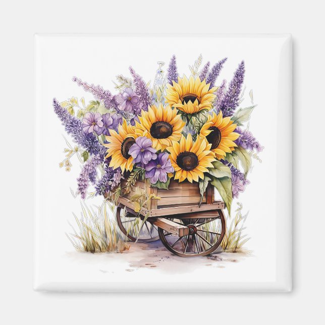 Lavendel & Sonnenblumen Magnet  (Vorne)