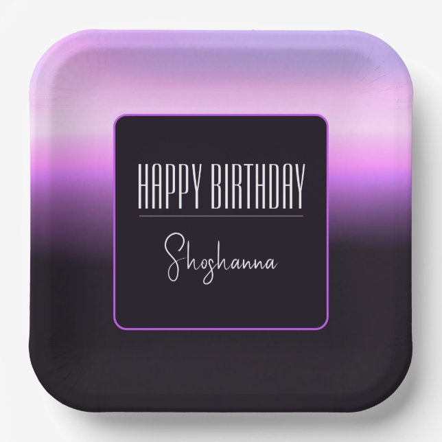 Lavendel-Sonnenuntergang Pappteller (Vorderseite)