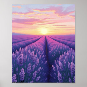 Lavendel-Sonnenuntergang-Traum: Eine impressionist Poster
