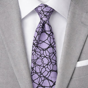 Lavendel Spielerei Verrückte Geometrische Monogram Krawatte