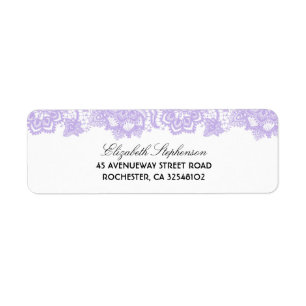 Lavendel-Spitze-elegante weiße Hochzeit