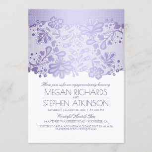 Lavendel-Spitze-elegantes Vintages Einladung