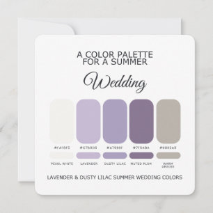 Lavendel Staubiges Flieder Sommerhochzeit-Palette  Einladung