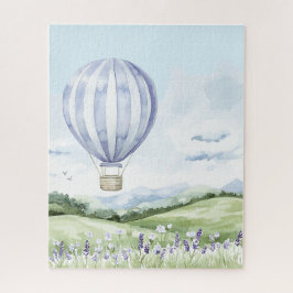 Lavendel Stripes Ballonfeld der Blume Puzzle