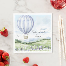 Lavendel Stripes Balloon Brautparty Serviette