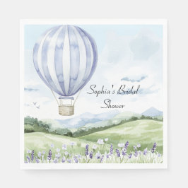 Lavendel Stripes Balloon Brautparty Serviette