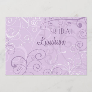Lavendel-Swirls-Braut-Luncheon-Einladungskarten Einladung