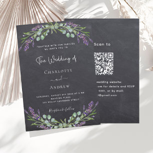 Lavendel-Tafel grau QR-Code UAWG Hochzeit Einladung