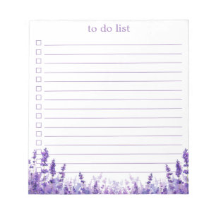 Lavendel To-Do-Liste Boho Chic Minimalist Floral  Notizblock