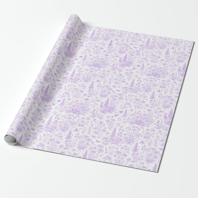 Lavendel-Toile Geschenkpapier (Ungerollt)