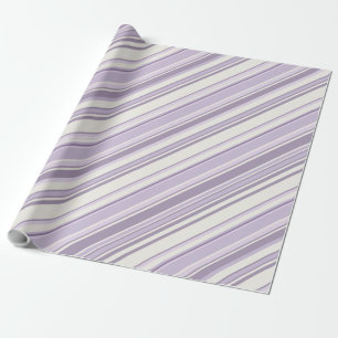 Lavendel-Töne weiche Elfenbein-Streifen Geschenkpapier