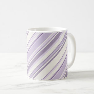 Lavendel-Töne weiche Elfenbein-Streifen Kaffeetasse
