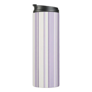 Lavendel-Töne weiche Elfenbein-Streifen Thermosbecher