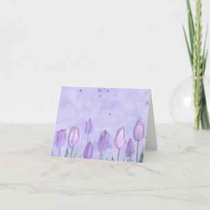 Lavendel-Tulpenwatercolor-Blumen-freier Raum Karte